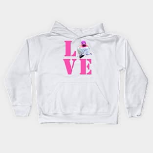 LOVE - Pink Anna's Hummingbird Photo Kids Hoodie